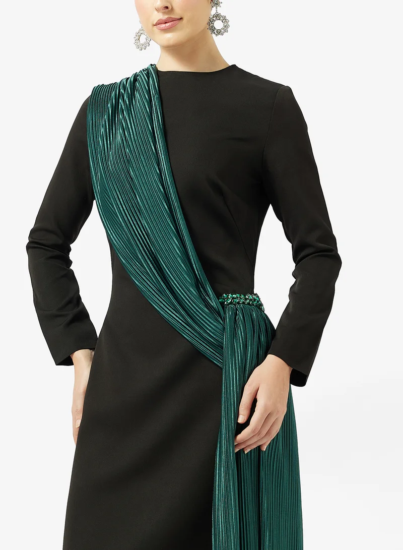 Namshi x  Column Dress With Statement Drape for Women | Best Price UAE